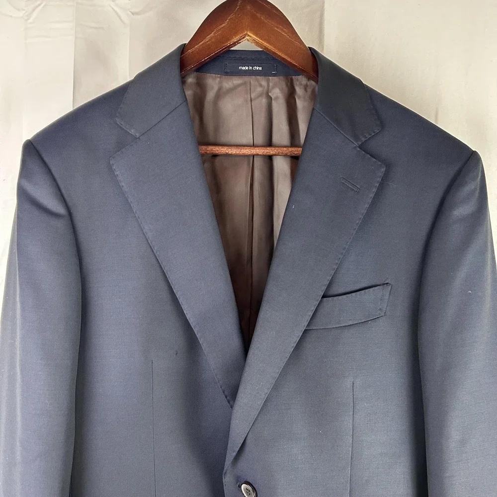 Suitsupply Napoli‎ Blazer Mens 40L Blue Wool Slim Fit Zignone Super 110s Jacket